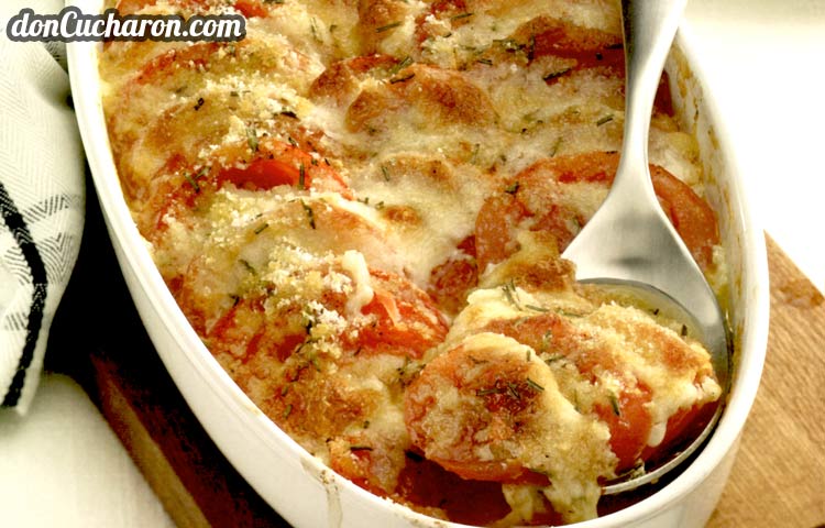 Receta de Cocina paso a paso: Gratinado de Tomates y Mozzarella
