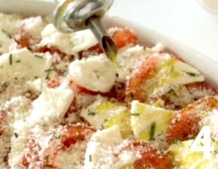 Preparacion de Receta de Cocina: Gratinado de Tomates y Mozzarella - Paso 4